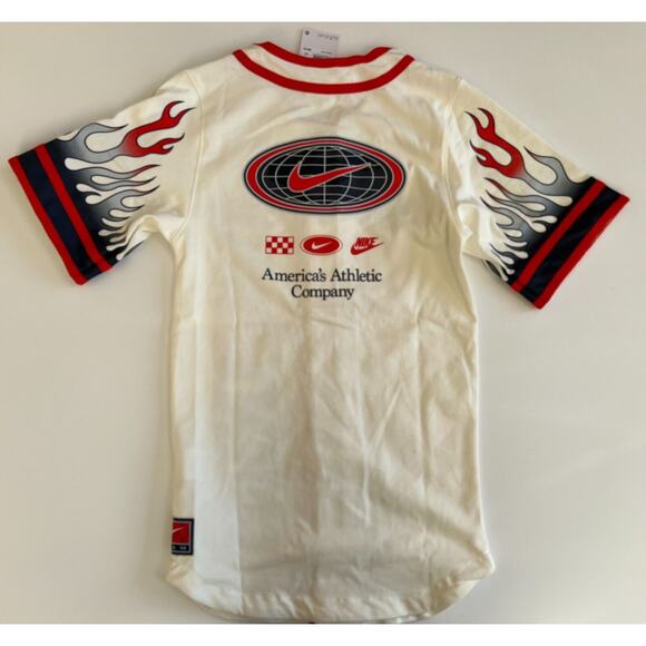 Nike Men Shirt Americana Top Sail/Habanero Red Champion DV9642-133 Size XS - Picture 12 of 12